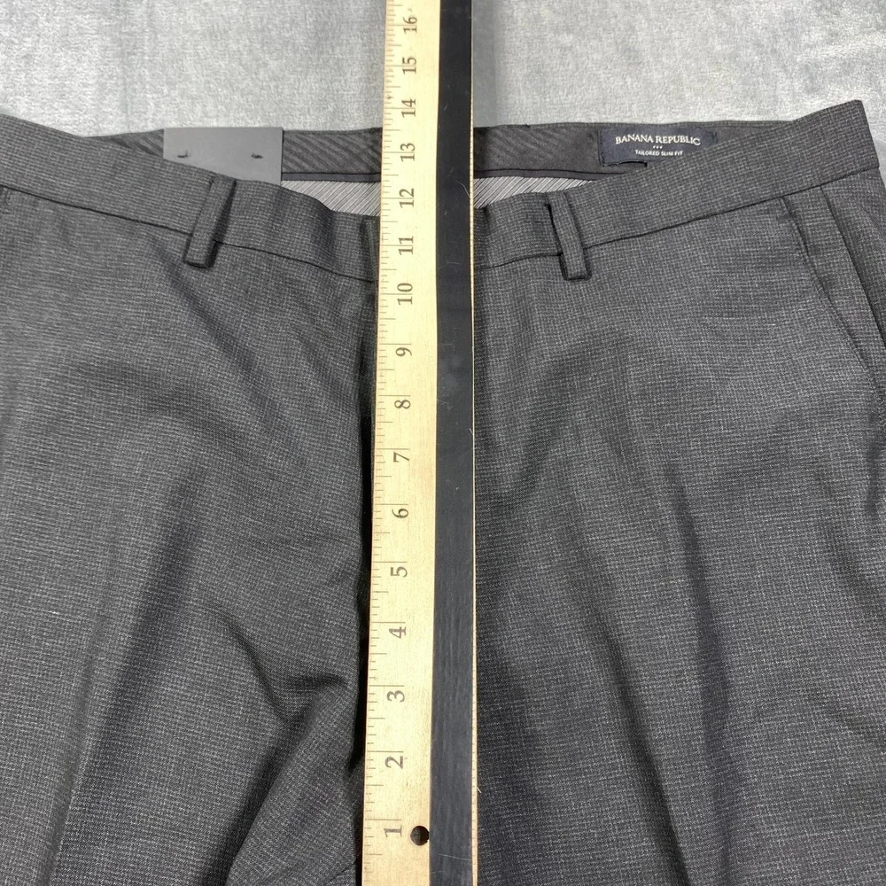 Banana Republic Dress Pants Mens 35x30 Gray Tailored Slim‎ Fit Career Office NWT
